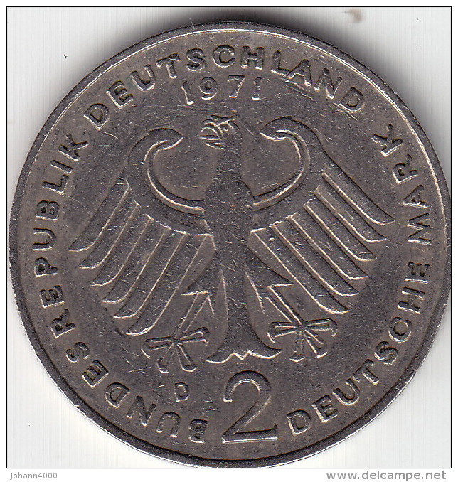 2 Mark Konrad Adenauer 1969 D Ss - 2 Mark