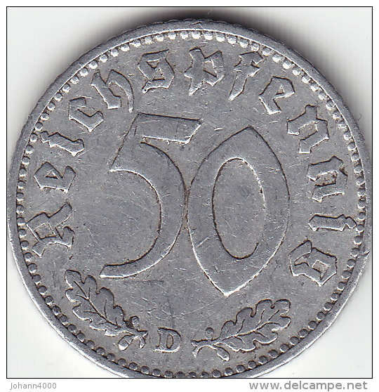 Drittes Reich 50 Reichspfennig 1935 D Ss - 50 Reichspfennig