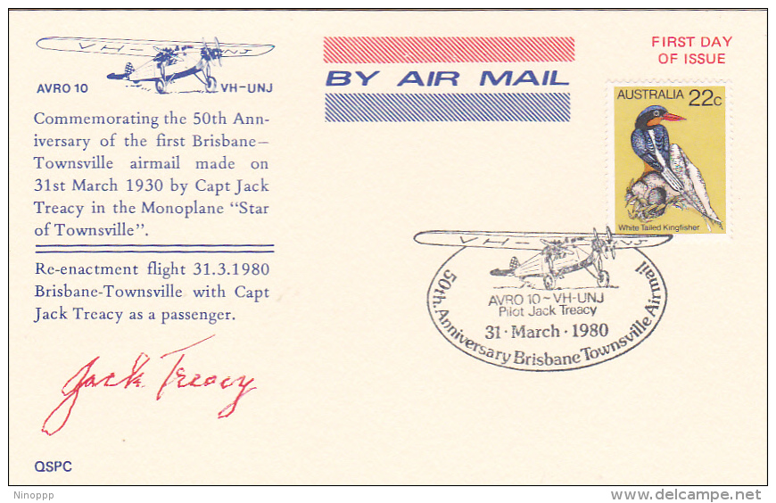 Australia 1980 50th Anniversary Brisbane-Townsville Airmail Souvenir Card - Other & Unclassified
