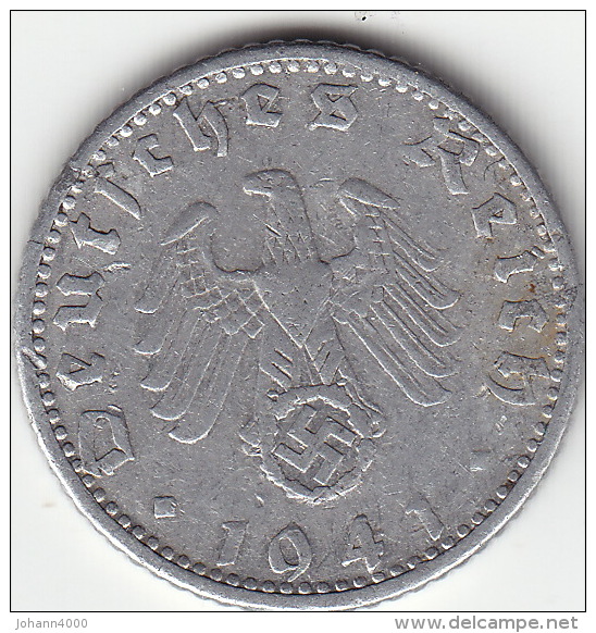 Drittes Reich 50 Reichspfennig 1941 D Ss - 50 Reichspfennig