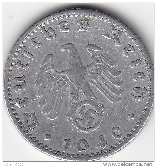 Drittes Reich 50 Reichspfennig 1940 A Ss - 50 Reichspfennig