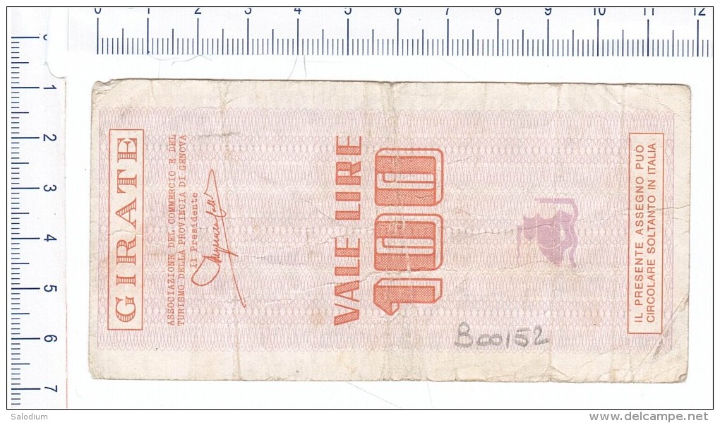BANCO CHIAVARI RIVIERA LIGURE GENOVA - MINIASSEGNI - Banconota Banknote Assegno - [10] Assegni E Miniassegni