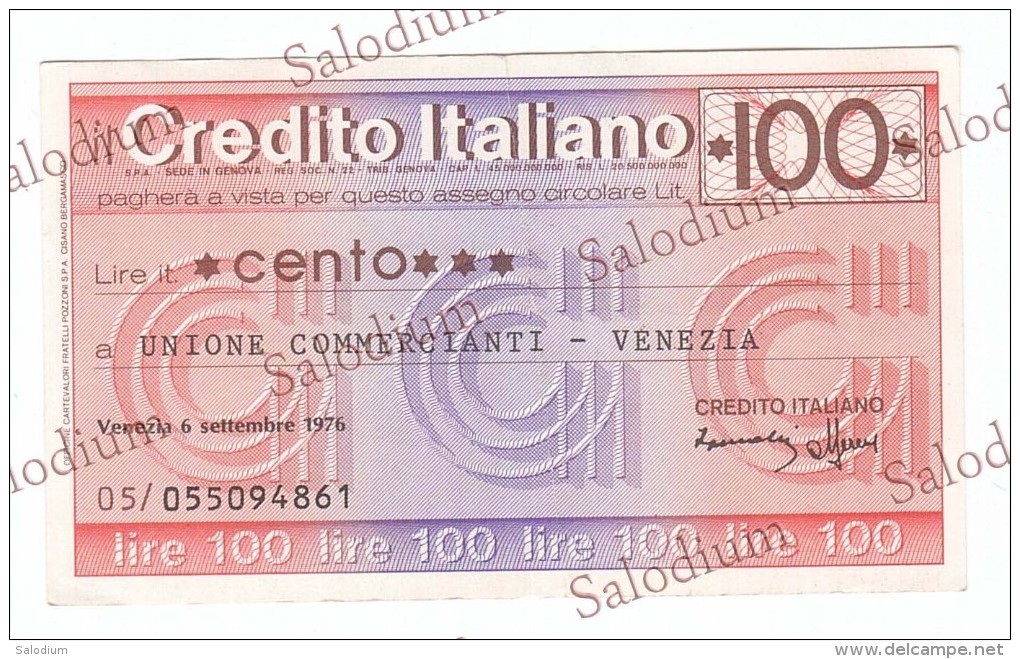 CREDITO ITALIANO - COMMERCIANTI VENEZIA - MINIASSEGNI - Banconota Banknote Assegno - [10] Chèques