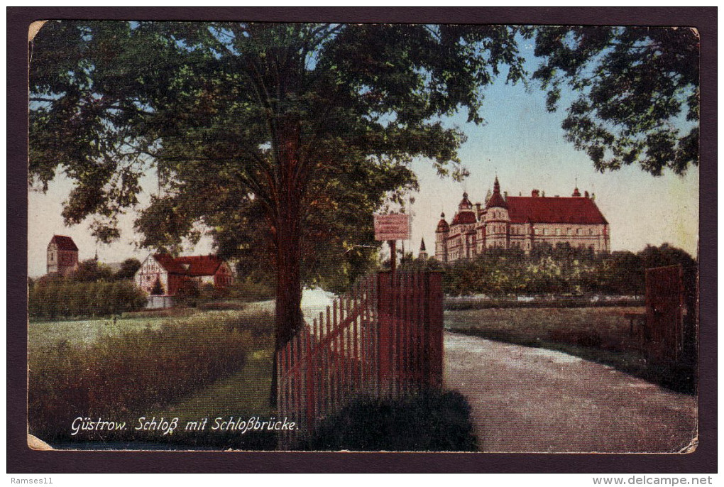 AK GÜSTROW - Schloss Mit Schlossbrücke - 1920 - Guestrow