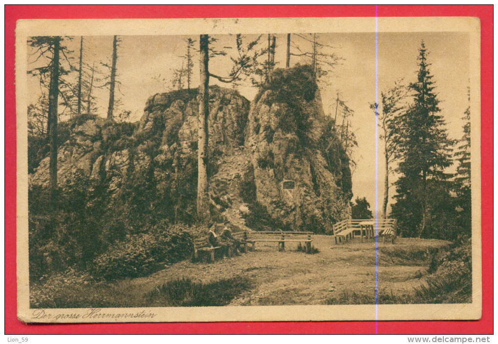 160485 / ILMENAU - Der Grosse Hermannstein - Thuringia  Wald Mit Besucher  USED 10.8.1922 Germany Deutschland Allemagne - Ilmenau