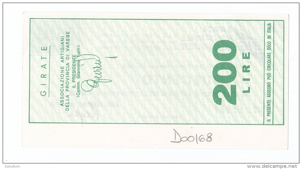 BIG BANCA INDUSTRIALE GALLARATESE - GALLARATE VARESE - MINIASSEGNI - Banconota Banknote Assegno - [10] Chèques