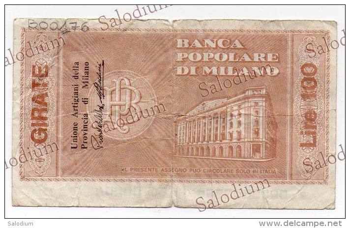 BANCA POPOLARE DI MILANO - MINIASSEGNI - Banconota Banknote Assegno - [10] Chèques