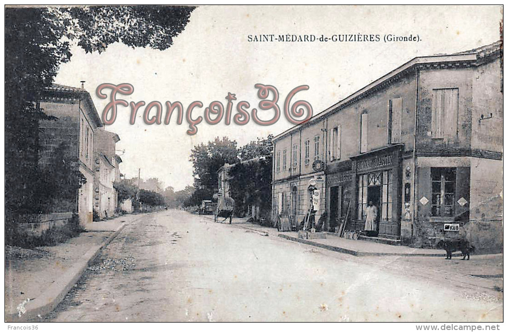 (33) Saint St Médard De Guizières - Rue De La République - En état : Pliures  - 2 SCANS - Autres & Non Classés