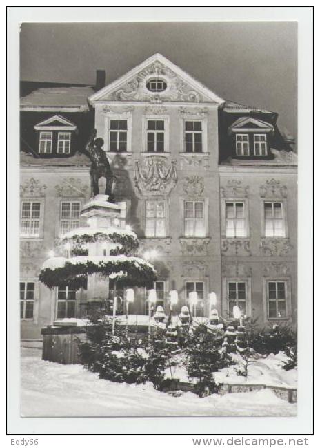 Ansichtskarte Schneeberg"Bergmannsbrunnen Zur Weihnachtszeit " - Schneeberg