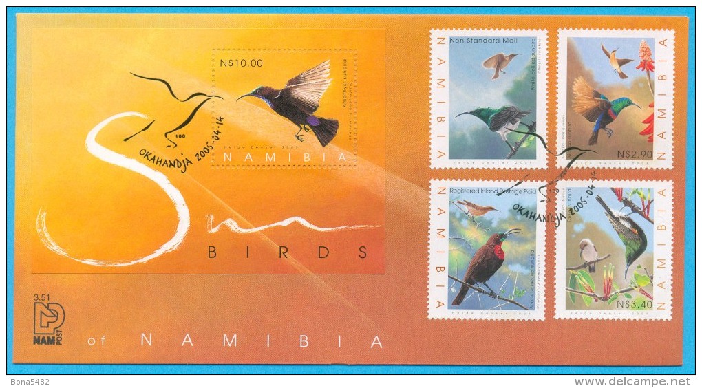 FDC NAMIBIE NAMIBIA OISEAUX 2006 / MNH** / Y 27 - Kolibries