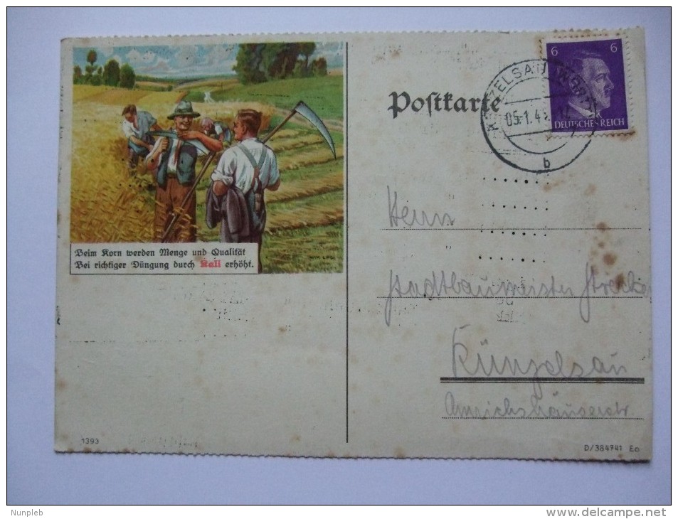 GERMANY 1944 CARD WITH FARM ILLUSTRATION - Storia Postale