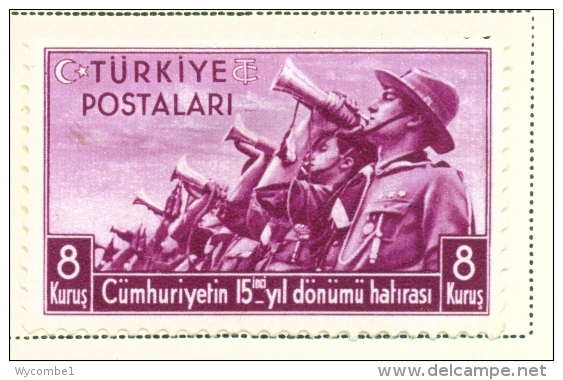 TURKEY  -  1938  Proclamation Of The Republic  8k  Mounted/Hinged Mint - Unused Stamps