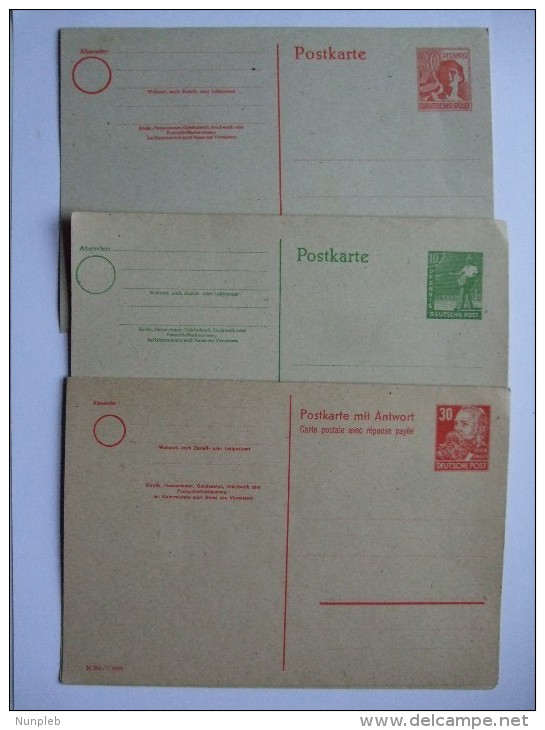 GERMANY ALLIED OCCUPATION SELECTION OF 3 UNUSED STATIONARY CARDS - Autres & Non Classés