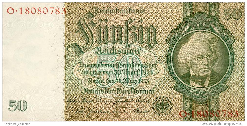 Deutschland, Germany - 50 Mark, Reichsbanknote, Ro. 175 B ,  ( Serie F/O  ) , UNC, 1934 ! - 50 Reichsmark