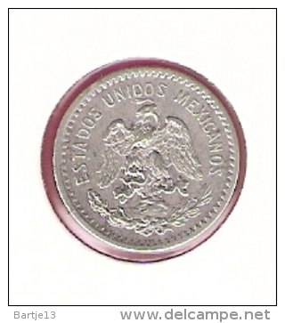 MEXICO 10 CENTAVOS 1911 WIDE DATE SILVER KM428 - Mexique