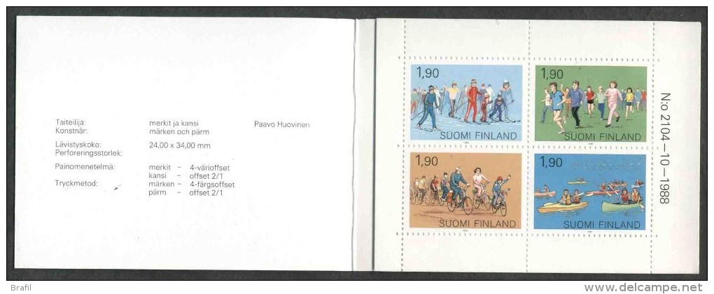 1989 Finlandia, Sport Di Massa , Libretto, Serie Completa Nuova (**) - Carnets