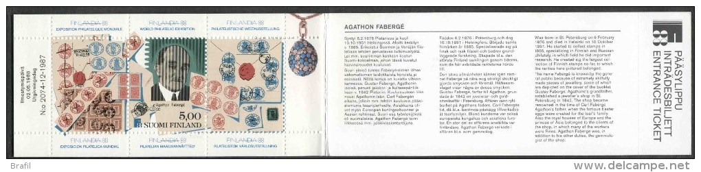 1989 Finlandia, Esposizione Filatelica Helsinki , Libretto, Serie Completa Nuova (**) - Carnets
