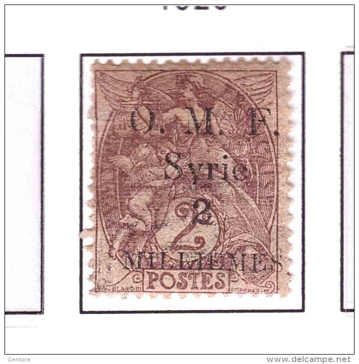 SYRIA Former French Colony 1920 France  Overprinted  Yvert Cat N° 22 Mint Hinged - Unused Stamps