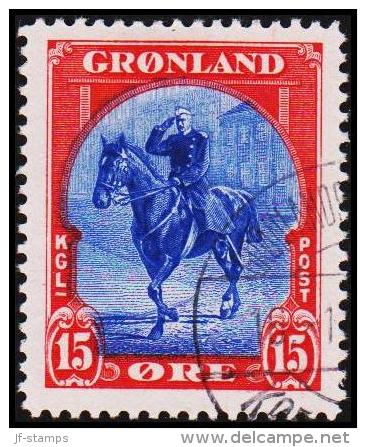 1945. New York Issue. 15 Øre Blue/red Chr. X On Horseback. (Michel: 12) - JF127892 - Neufs