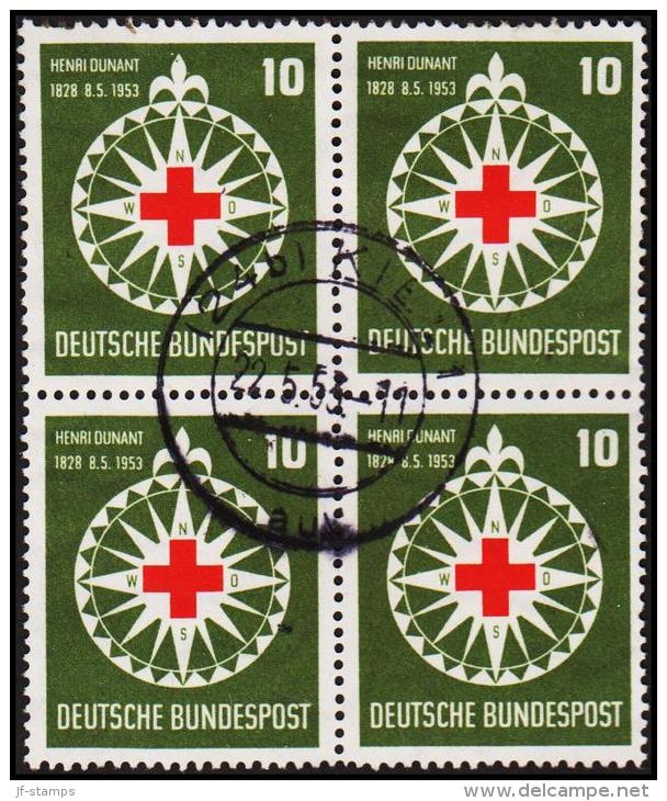 1953. Henri Dunant 4x 10 Pf. KIEL 22.5.53. (Michel: 164) - JF127883 - Andere & Zonder Classificatie