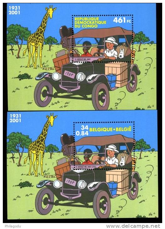 2002  version pochette annuelle de la Poste =   prix poste 57 E (contient Tintin de 2001)