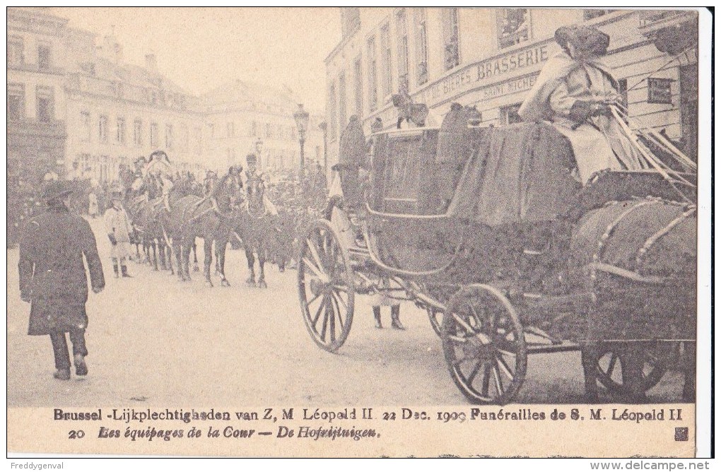 BRUXELLES FUNERAILLES DE LEOPOLD II 22/12/09 LES EQUIPAGES DE LA COUR - Beerdigungen