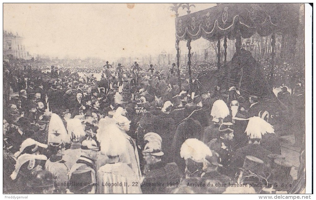 BRUXELLES FUNERAILLES DE LEOPOLD II 22/12/09 ARRIVEE DU CHAR FUNEBRE A STE GUDULE - Begrafenis