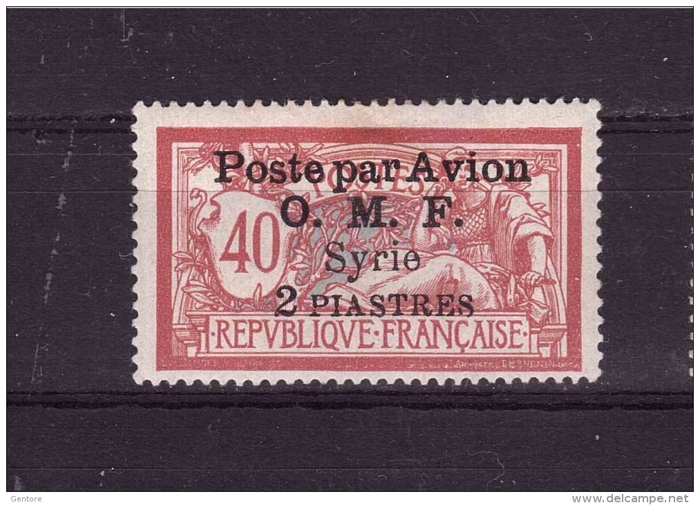 SYRIA Former French Colony 1922 France  Overprinted  Yvert Cat N° Air 10 Mint Hinged - Neufs