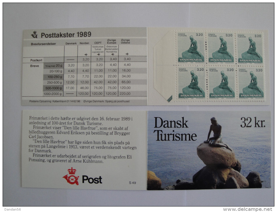 Danemark - 1989 - Carnet C947 ** La Petite Sirène - 10 Timbres 32 K - Booklet Little Mermaid - Michel : N° 943 X 10 - Carnets