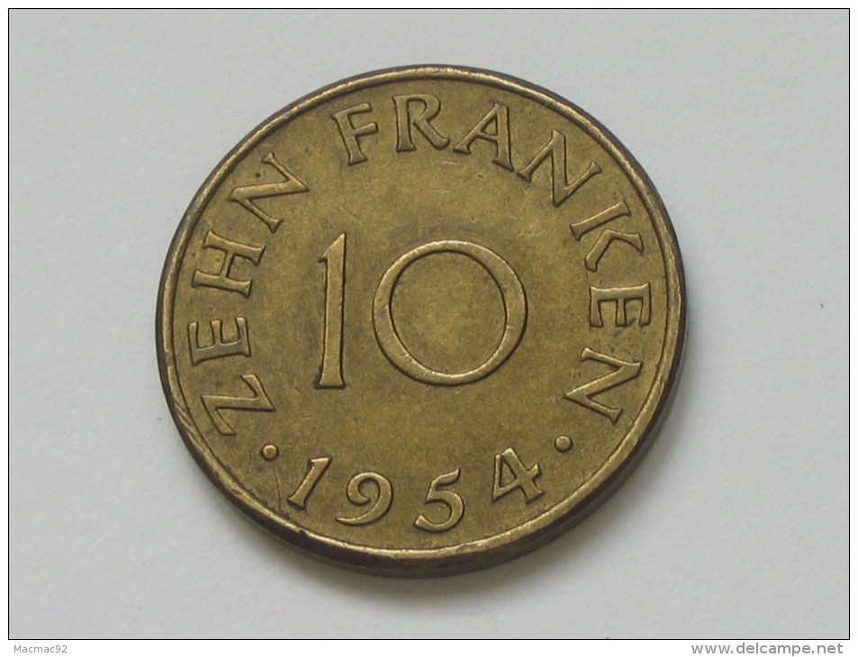 10 Franken 1954 - SARRE - Saarland **** EN ACHAT IMMEDIAT *** - Altri & Non Classificati