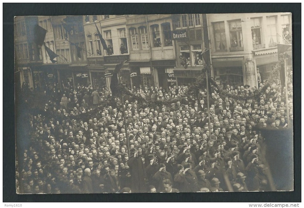 Liège. Rue Puits En Sock Et Entre 2 Ponts. Libération 1918. Photo-carte. 2 Scans. - Liege