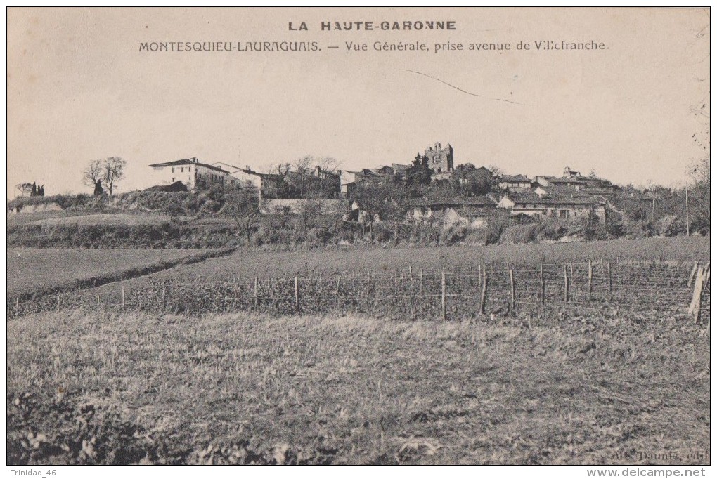 MONTESQUIEU LAURAGAIS 31 ( VUE GENERALE PRISE AVENUE DE VILLEFRANCHE ) 1917 - Altri & Non Classificati