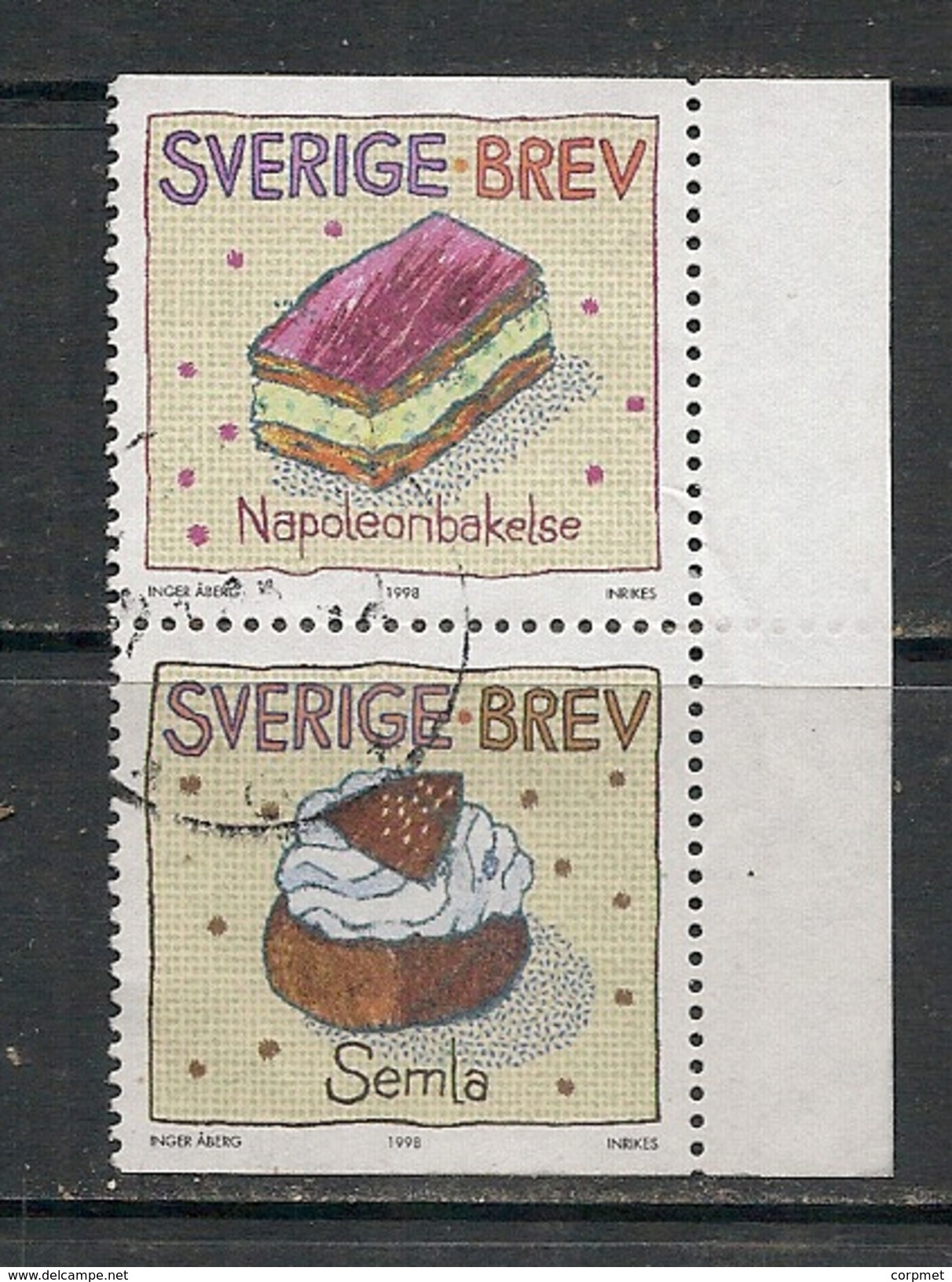 SWEDEN - 1998  SVERIGE BREV  Yvert # 2046/51 SE-TENANT PAIR Part Of The Set  - USED - Usados