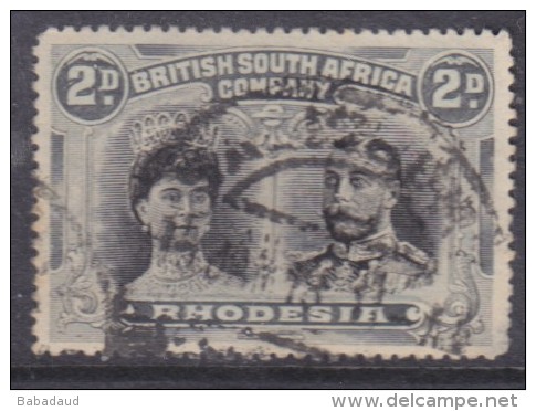 Southern Rhodesia (BSAC) Double Head 1910 2d Black &amp; Grey Perf 15, Used - Southern Rhodesia (...-1964)