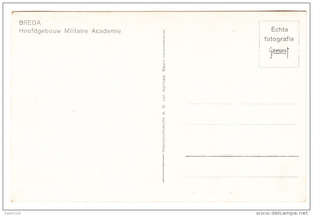 Breda - Hoofdgebouw Militaire Academie (Kanon)   - Noord-Brabant / Nederland - Breda