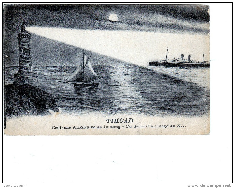 Paquebot Poste Timgad - Compagnie Générale Transatlantique Marine De Guerre Francaise Croiseur Auxiliaire - Guerre
