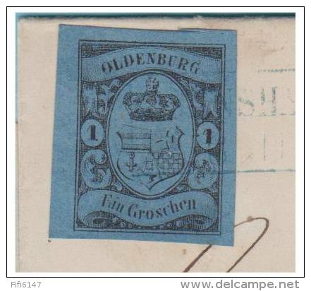 ## ALLEMAGNE ## OLDENBURG ## LETTRE DE ESENSHAMM POUR OVELGÖNNE ## 1859 ## N°6/LETTRE ## - Oldenburg