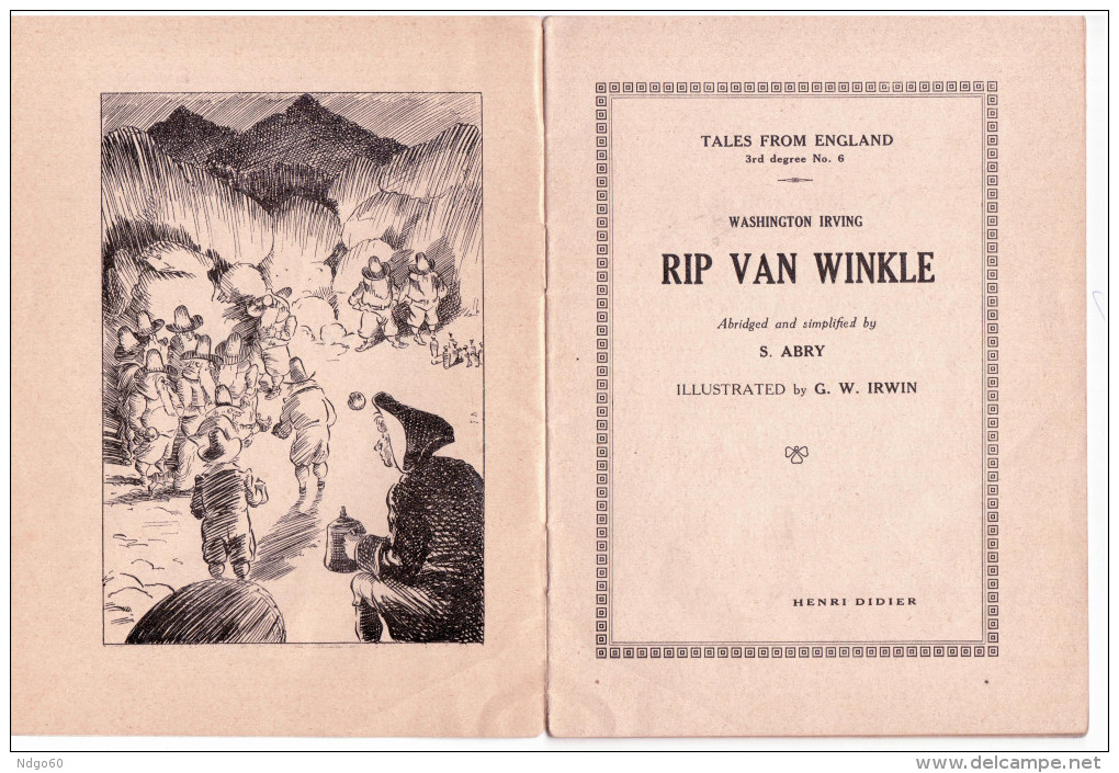 Petit Livre (28 Pages) Avec Illustrations "Rip Van Winkle" - Livres Illustrés