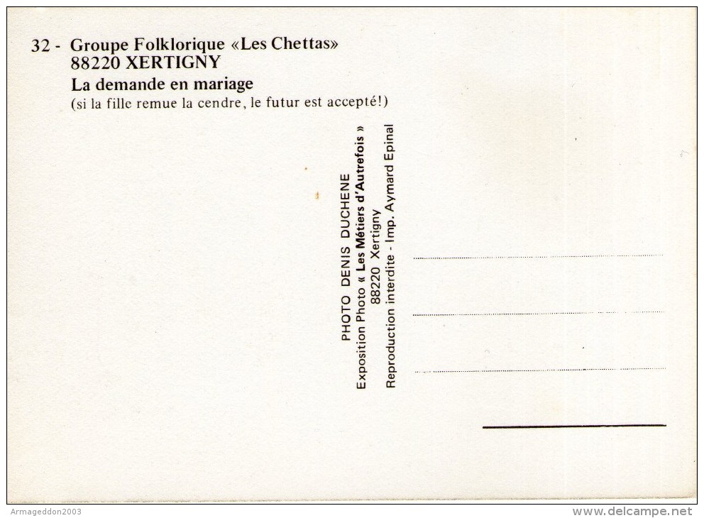 L22 /  CP 1980 PHOTO DUCHENE XERTIGNY DEMANDE EN MARIAGE NEUVE  VOIR DOS - Xertigny