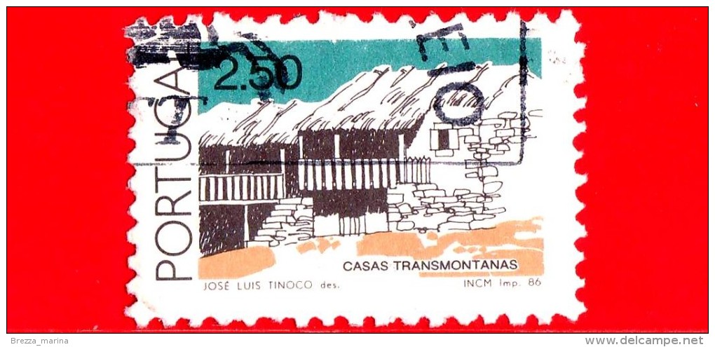 PORTOGALLO - Usato - 1986 - Architettura Popolare Portoghese (2 Tipo) - Casas Transmontanas - 2.50 - Oblitérés