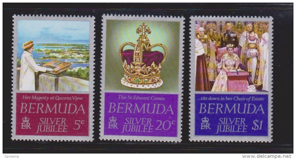 Bermuda 1977 QEII Silver Jubilee Set 3 MNH - Bermuda