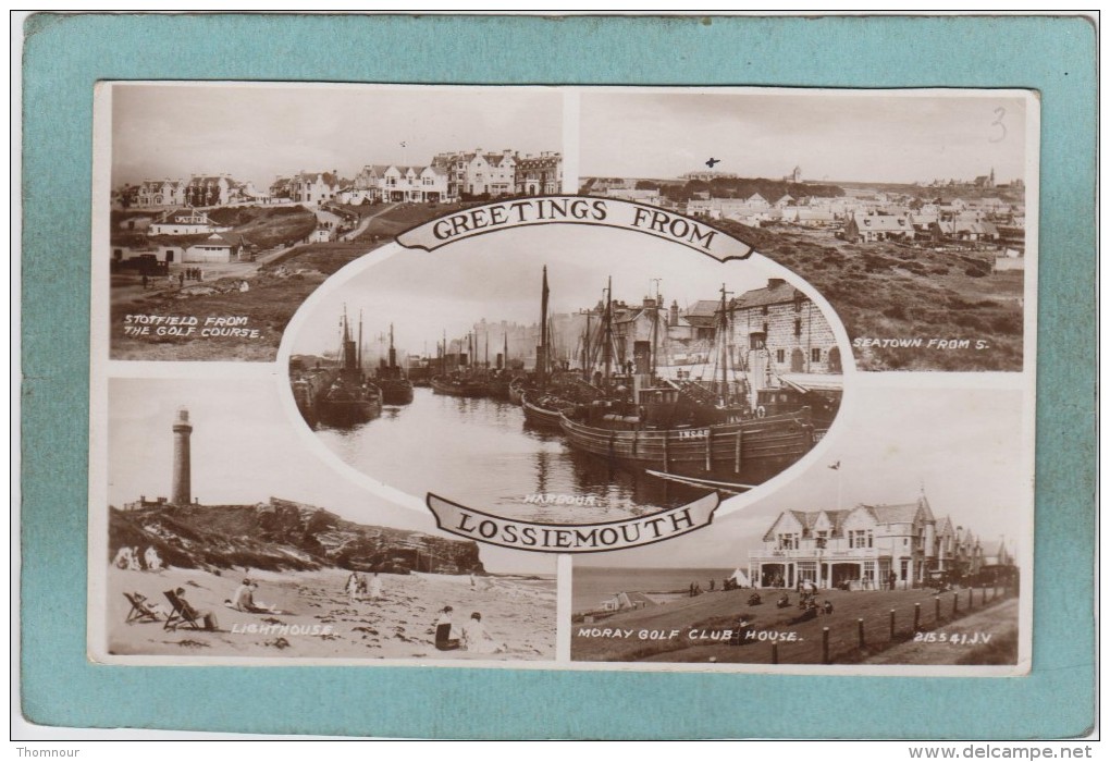 GREETINGS  FROM  LOSSIEMOUTH  -  5  VUES  -  BELLE CARTE  PHOTO    - - Moray