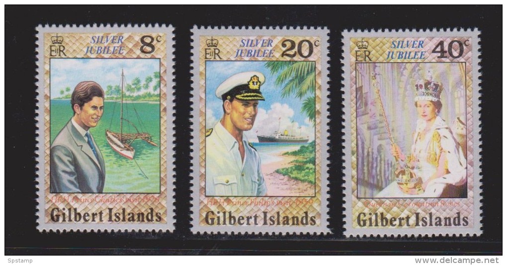 Gilbert Islands 1977 QEII Silver Jubilee Set 3 MNH - Gilbert & Ellice Islands (...-1979)