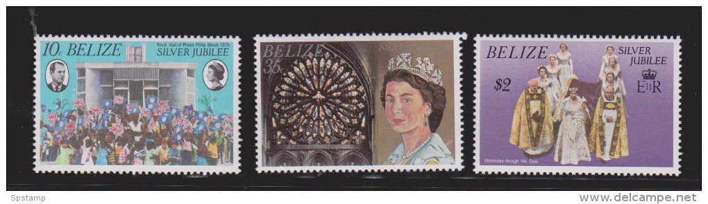 Belize 1977 QEII Silver Jubilee Set 3 MNH - Belize (1973-...)