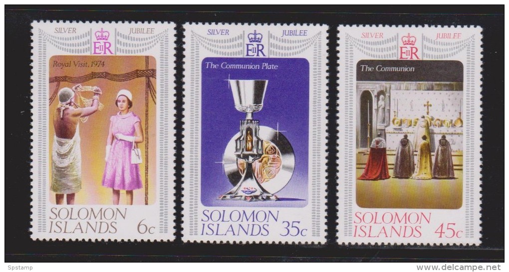 Solomon Islands 1977 QEII Silver Jubilee Set 3 MNH - Islas Salomón (...-1978)