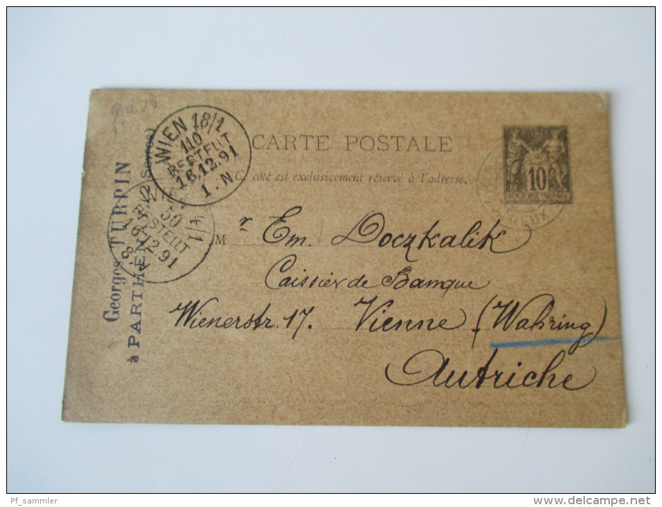 Frankreich Ganzsachen 25 stk. 1888 - 1894. Verschiedene Stempel und Farben. Schöne Stücke! Social Philately!!