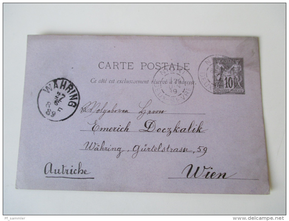 Frankreich Ganzsachen 25 stk. 1888 - 1894. Verschiedene Stempel und Farben. Schöne Stücke! Social Philately!!