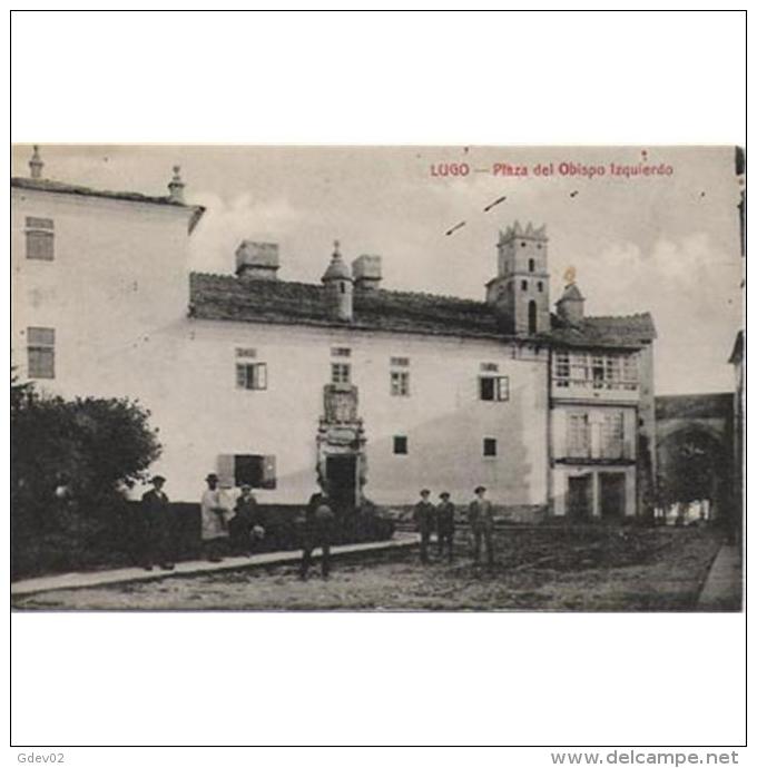 LGOTP8253-LFT910 .Tarjeta Postal De LUGO.edificios,lantas,personas En La PALAZA DE OBISPO IZQUIERDO..Lugo - Lugo