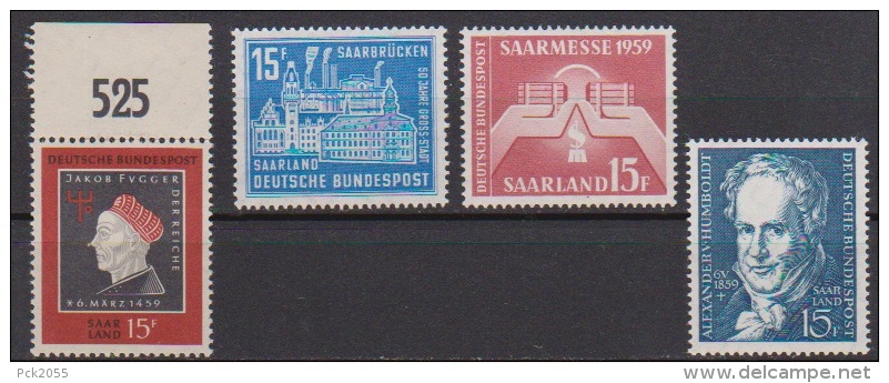 Saarland1959 MiNr.445 - 448 ** Postfr.Jahrgang Komplett (1110) - Neufs