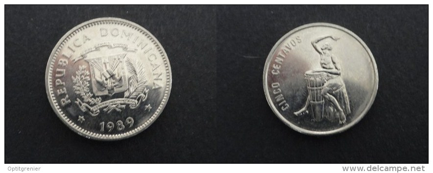 1989 - 5 CENTAVOS REPUBLIQUE DOMINICAINE - Dominikanische Rep.